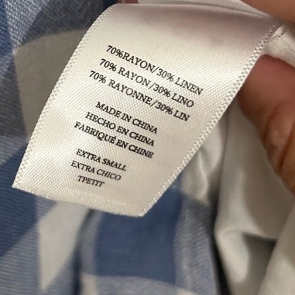 Rails Brigette Wrap Gingham Blue & White Ruffle Trim Dress SIZE XS - Picture 8 of 10